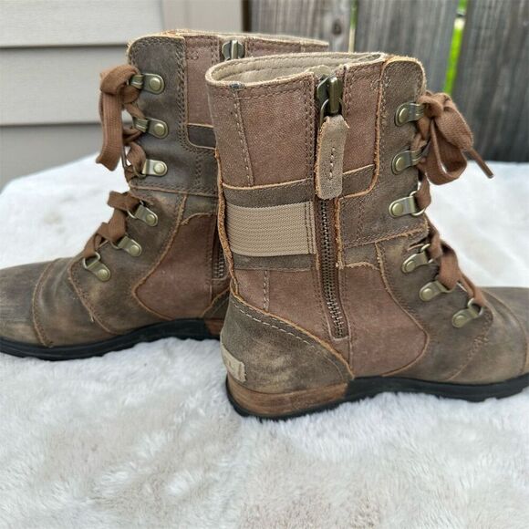 Sorel Women's Major Carly Combat Boots Brown Size 6 Casual Lace-Up - Picture 5 of 6